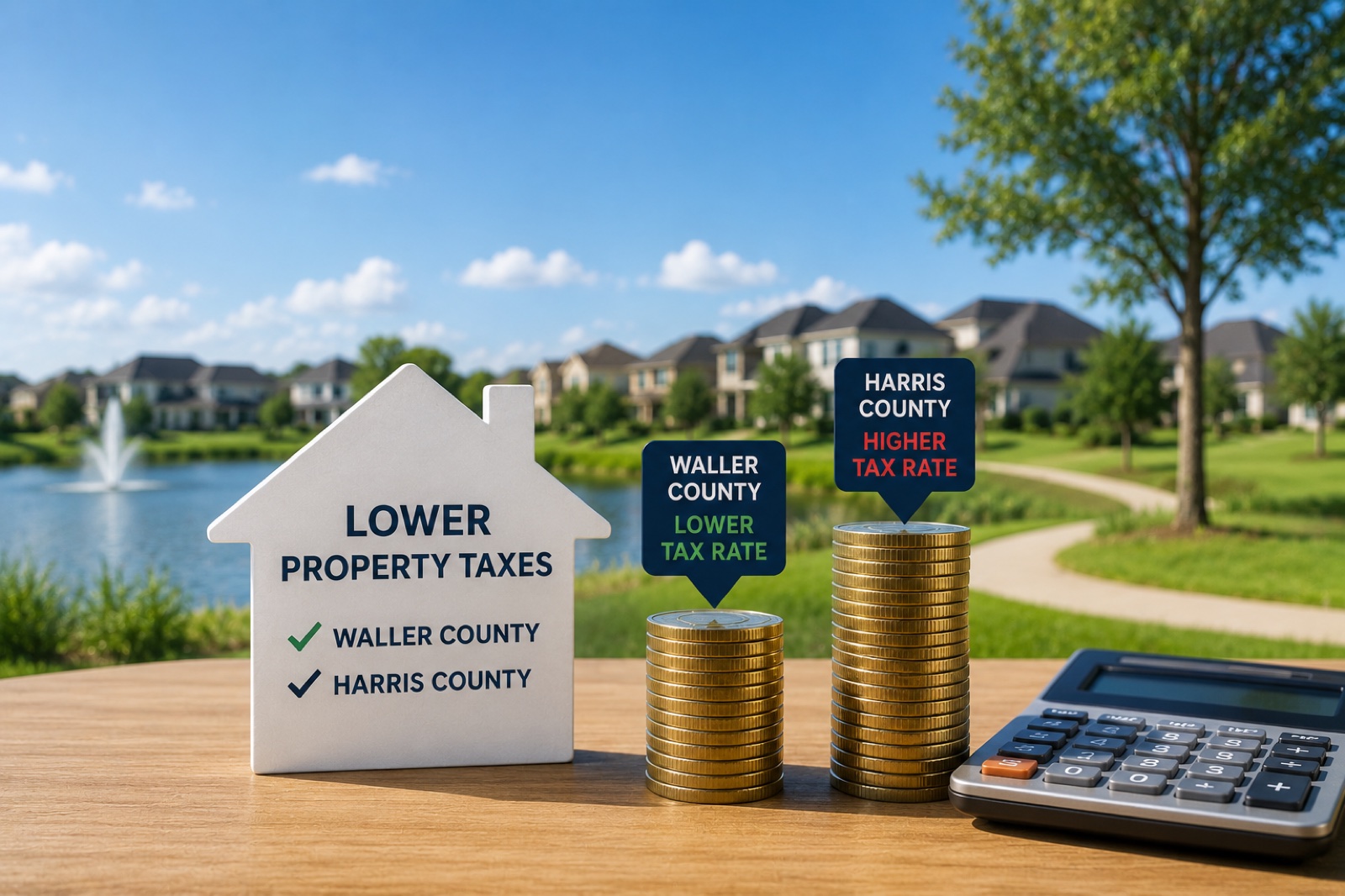 Lower Waller County property taxes for Sofi Lakes homeowners near Katy